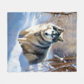 Aaskan Malamute Let It Snow Weihnachten Fleecedecke (Vorderseite (Horizontal))
