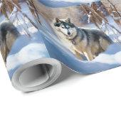 Aaskan Malamute Let It Snow Weihnachten Geschenkpapier (Rolleneckpunkt)