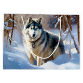 Aaskan Malamute Let It Snow Weihnachten Große Geschenktüte (Rückseite)