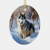 Aaskan Malamute Let It Snow Weihnachten Keramik Ornament (Rechts)