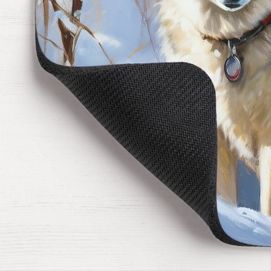 Aaskan Malamute Let It Snow Weihnachten Mousepad (Ecke)