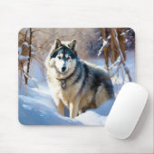 Aaskan Malamute Let It Snow Weihnachten Mousepad (Mit Mouse)