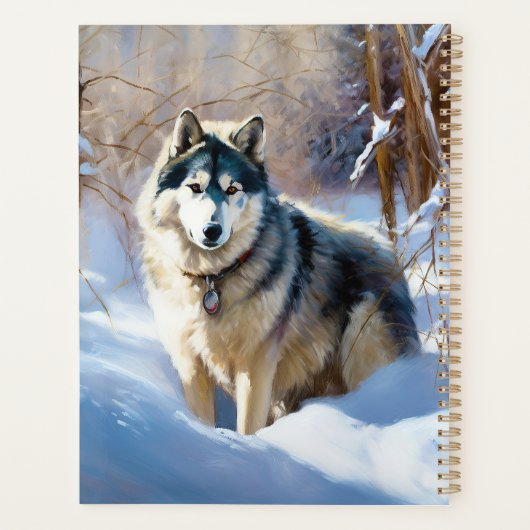 Aaskan Malamute Let It Snow Weihnachten Planer (Rückseite)