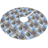 Aaskan Malamute Let It Snow Weihnachten Polyester Weihnachtsbaumdecke (Schrägansicht)