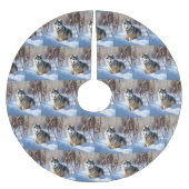 Aaskan Malamute Let It Snow Weihnachten Polyester Weihnachtsbaumdecke (Vorderseite)