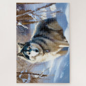 Aaskan Malamute Let It Snow Weihnachten Puzzle (Vertikal)