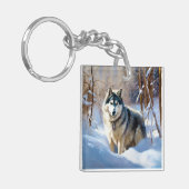 Aaskan Malamute Let It Snow Weihnachten Schlüsselanhänger (Vorderseite links)