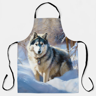 Aaskan Malamute Let It Snow Weihnachten Schürze