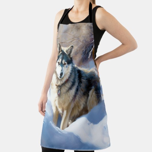 Aaskan Malamute Let It Snow Weihnachten Schürze (InSitu)