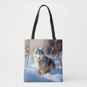Aaskan Malamute Let It Snow Weihnachten Tasche (Vorderseite)