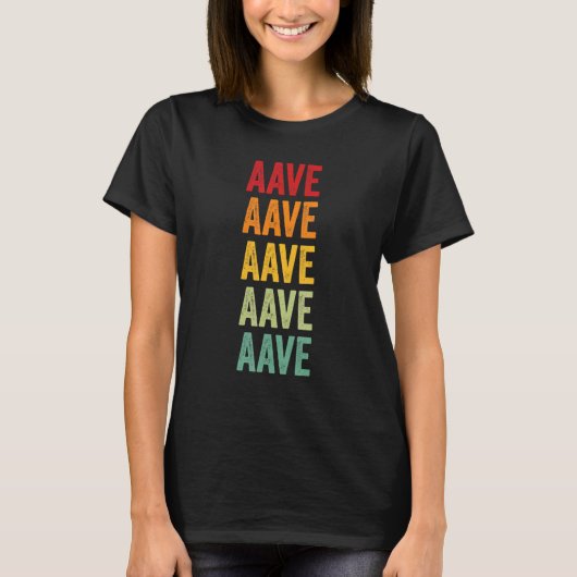 Aave Crypto Rainbow Text Design T-Shirt (Vorderseite)