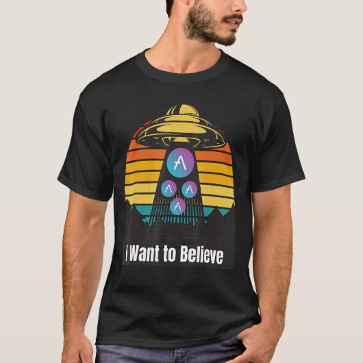 Aave Ufo Encounter Retro Sunset Blockchain Eth Cry T-Shirt (Vorderseite)