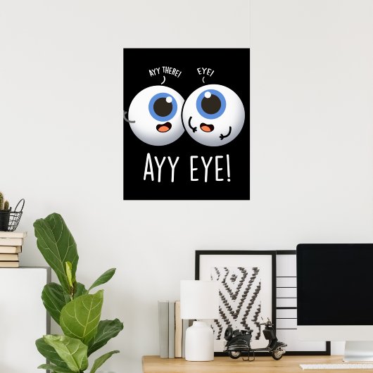Aay Eye Funny AI Pun Dark BG Poster (Heimbüro)