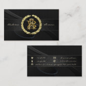 AB & BA Monogram [Gold+Fabric] Visitenkarte (Vorne/Hinten)