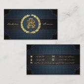 AB & BA Monogram [Gold+Fabric] Visitenkarte (Vorne/Hinten)