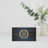 AB & BA Monogram [Gold+Fabric] Visitenkarte (Stehend Vorderseite)