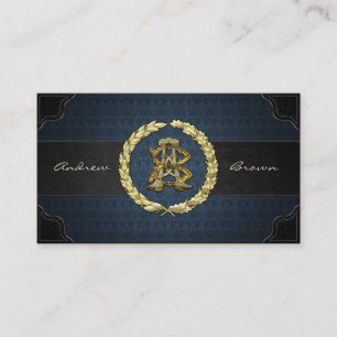 AB & BA Monogram [Gold+Fabric] Visitenkarte