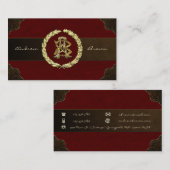 AB & BA Monogram [Gold+Leather] Visitenkarte (Vorne/Hinten)