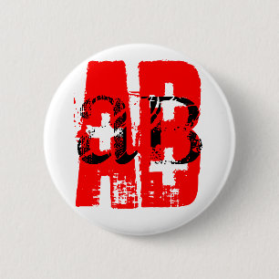 AB+ Bluttyp Round Button