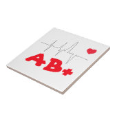 AB+ Funky Blood Type Heart Rate Medical Fliese (Seite)