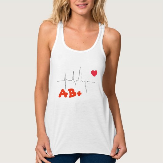 AB+ Funky Blood Type Heart Rate Top (Vorderseite)