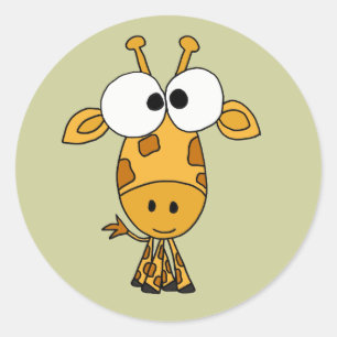 AB - Funny Giraffe Cartoon Runder Aufkleber