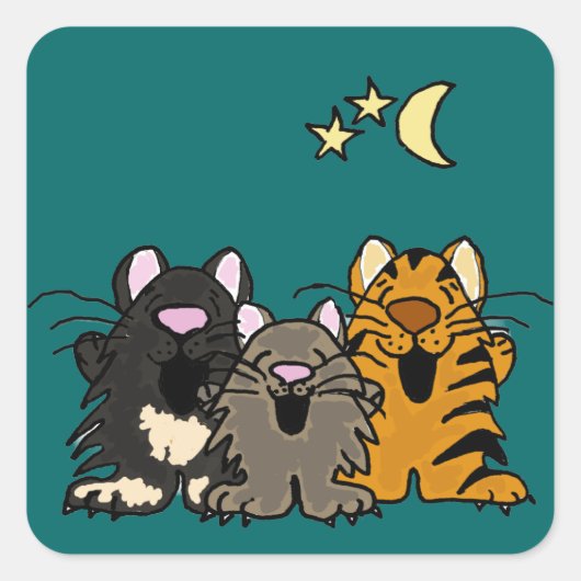 AB - Funny Singing Cats Stickers (Vorderseite)