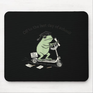 Ab in den letzten Schultag lustiger Frosch Kinder Mousepad
