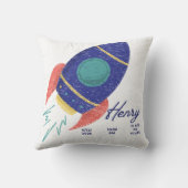 Ab in den Weltraum Rocket Baby Anpassbar Kissen (Rückseite)