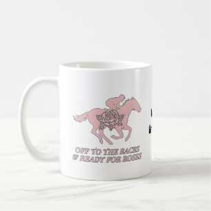 Ab in die Rennen & Bereit für Rosen Pferderennen Kaffeetasse