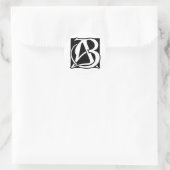 AB-Monogramm mit schwarzem Hintergrund Runder Aufkleber (Tasche)