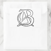 AB Monogramm Rechteckiger Aufkleber (Tasche)