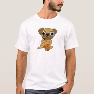 AB, Mops, der Saxophone-Cartoon spielt T-Shirt