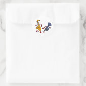 AB Saxophon and Trumpet Dancing Cartoon Runder Aufkleber (Tasche)