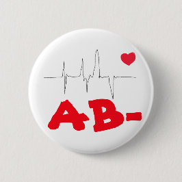 AB- Schaltfläche Herzfrequenz Funky Blood Type Button