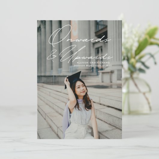 Ab und ab 2 Foto Abschluss Ankündigung (Stehend Vorderseite)