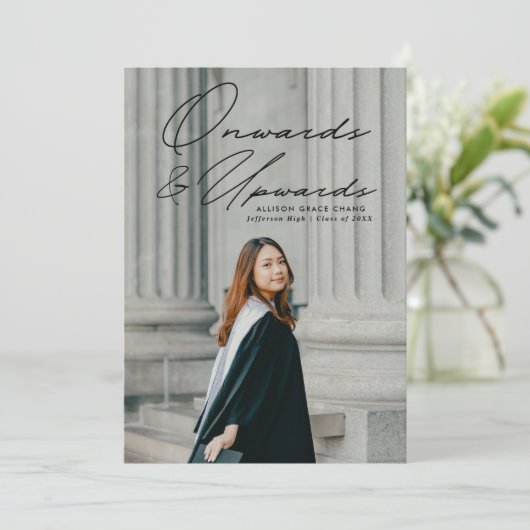 Ab und ab 2 Foto Abschluss Ankündigung (Stehend Vorderseite)