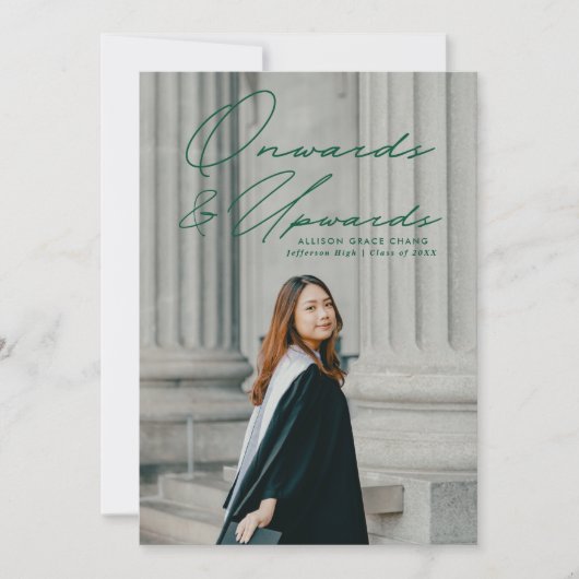 Ab und ab 2 Foto Abschluss grün Ankündigung (Vorderseite)