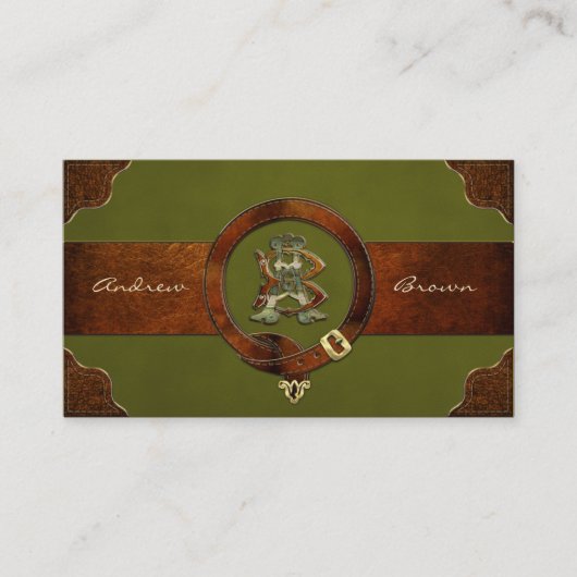 AB und BA Leather Monogram Visitenkarte (Vorderseite)