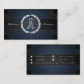 AB und BA Silver Monogram Visitenkarte (Vorne/Hinten)
