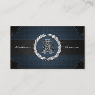 AB und BA Silver Monogram Visitenkarte