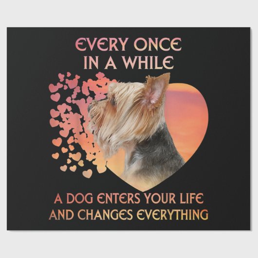 Ab und zu betritt ein Hund Yorkshire Lover Geschenkpapier (Flach)