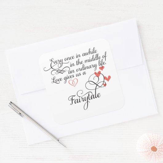 Ab und zu in einem normalen Leben. Quadratischer Aufkleber (Umschlag)