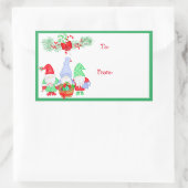 Ab und zu Weihnachten Gnome festliche Geschenkmark Rechteckiger Aufkleber (Tasche)