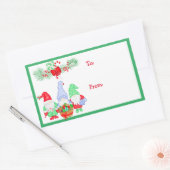 Ab und zu Weihnachten Gnome festliche Geschenkmark Rechteckiger Aufkleber (Umschlag)