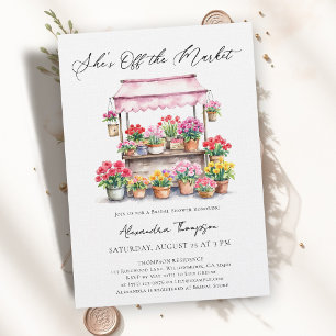 Ab vom Markt Blumenstand Florale Brautparty Einladung