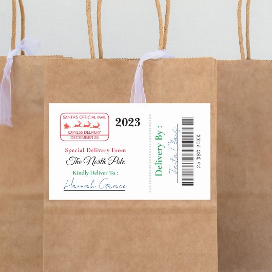 Ab Weihnachtsgeschenk Sonderlieferung Rechteckiger Aufkleber