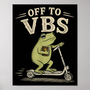 Ab zur VBS lustiger christlicher Frosch religiöser Poster