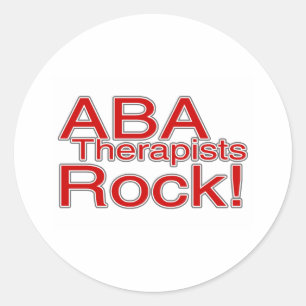 ABA Therapists Rock (Rot) Runder Aufkleber