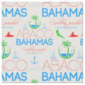 Abaco, Bahamas farbiger Text und Bildmuster Stoff (Nahaufnahme)